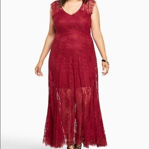 Torrid Plus Sized - Lace Scalloped Maxi Dress